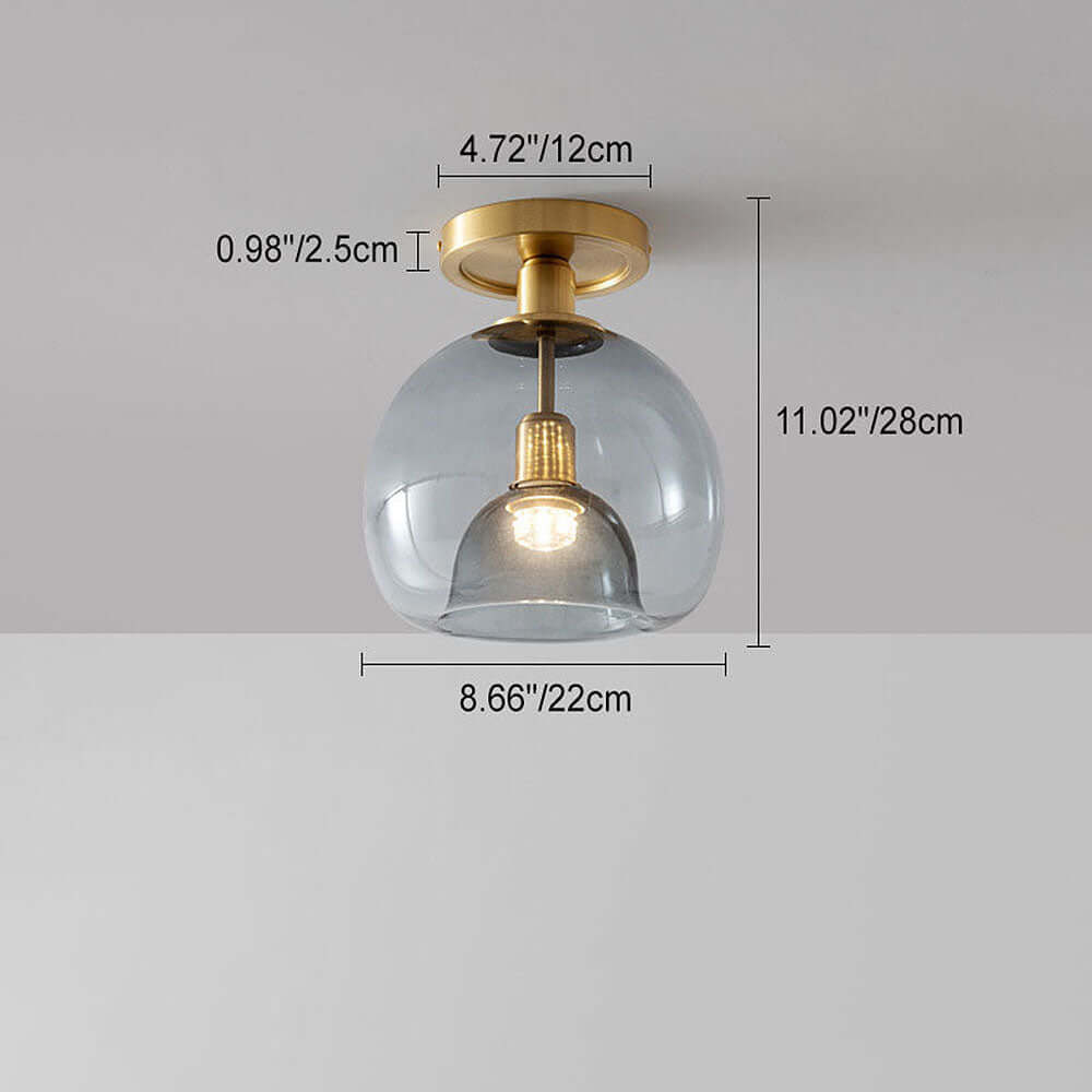 Verre Contemporain Gris Couloir Plafonnier