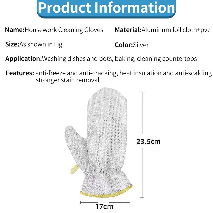 "Hopeanväriset monikäyttöiset alushanskat liukumattomalla pinnalla, sopivat kotitaloustöihin ja astianpesuun."