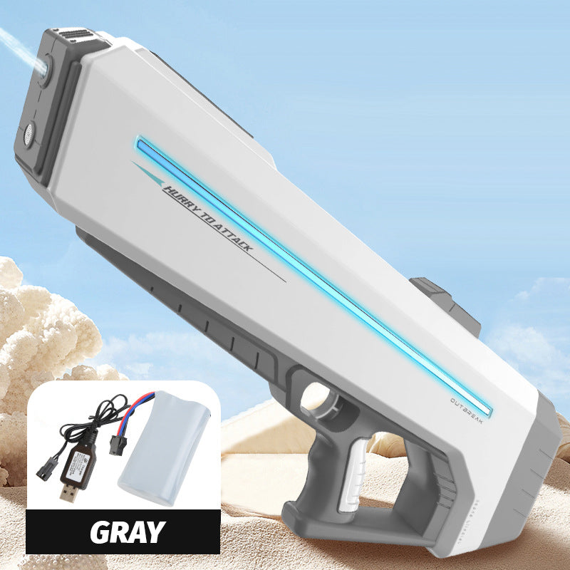 Monivärinen sähköinen vesiase 1000ml, kirkkaat valot, 12m kantama, harmaa, sininen, vaaleanpunainen, valkoinen.