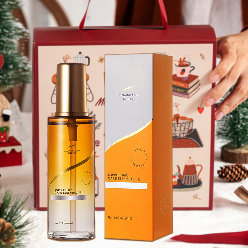 "Naisten kosteuttava eteerinen hiusöljy, syväkosteuttava koostumus, kirkas lasipullo, sopii kaikille hiustyypeille."