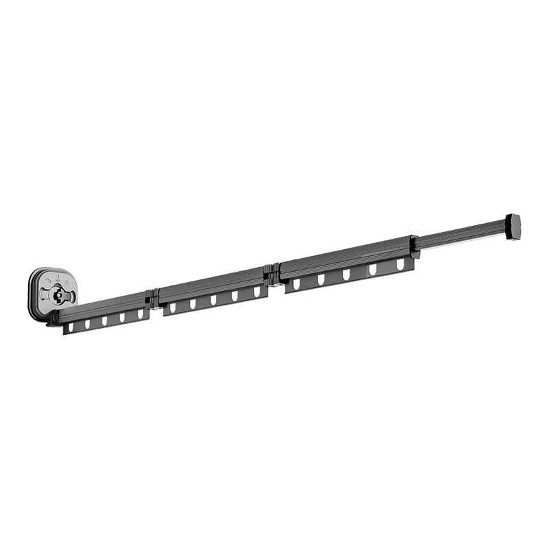 Seinälle kiinnitettävä taitettava kuivausteline, valkoinen, säädettävä, tilaa säästävä, sopii sisä- ja ulkokäyttöön.