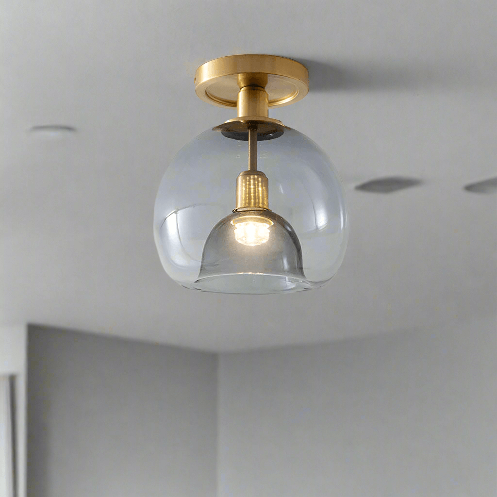 Verre Contemporain Gris Couloir Plafonnier