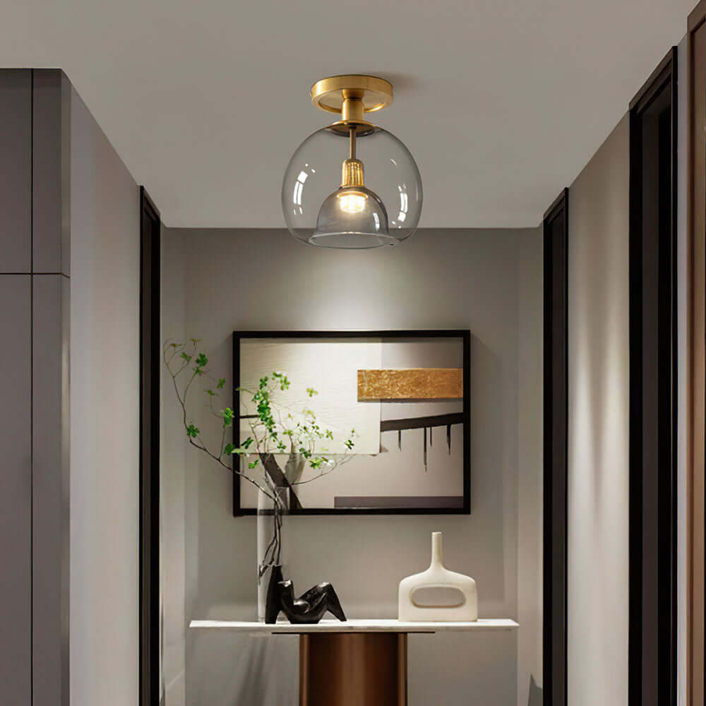 Verre Contemporain Gris Couloir Plafonnier
