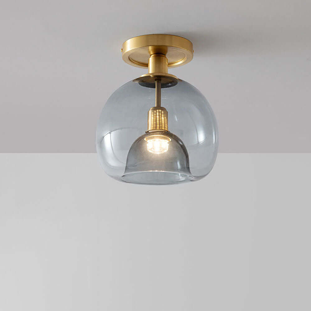Verre Contemporain Gris Couloir Plafonnier