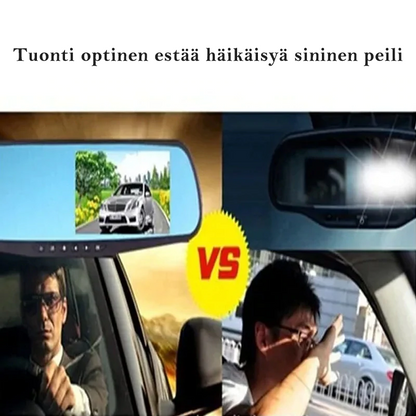 "1080P Full HD ajotallennin kosketusnäytöllä, laajakulmakamera edessä ja takana, tyylikäs musta muotoilu."