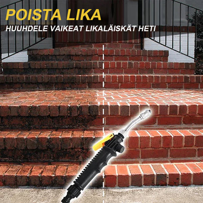 "2-in-1 korkeapainepesuri, pitkä suutin, musta kahva, tehokkaaseen auton, puutarhan ja kodin puhdistukseen"