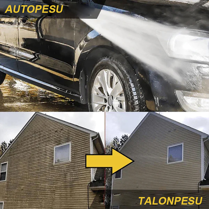 "2-in-1 korkeapainepesuri, pitkä suutin, musta kahva, tehokkaaseen auton, puutarhan ja kodin puhdistukseen"