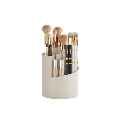 "360° meikkisivellin järjestäjä, tyylikäs ja pyörivä säilytysratkaisu, musta-valkoinen, useita lokerot, kompakti muotoilu"