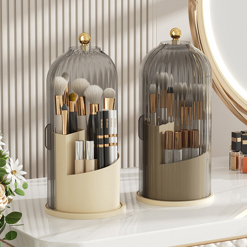 "360° meikkisivellin järjestäjä, tyylikäs ja pyörivä säilytysratkaisu, musta-valkoinen, useita lokerot, kompakti muotoilu"