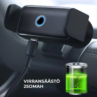 "360-asteinen älykäs puhelinpidike autoon, musta, säädettävä ja helppo asentaa, minimalistinen muotoilu"