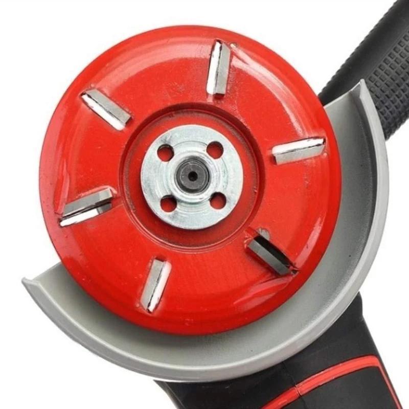 "3/6-hampainen puunveistolaikka kulmahiomakoneeseen, sininen, musta tai punainen, kestävä metalliseos, puutyökalut."