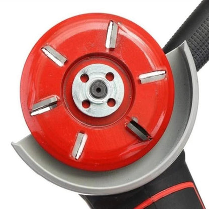 "3/6-hampainen puunveistolaikka kulmahiomakoneeseen, sininen, musta tai punainen, kestävä metalliseos, puutyökalut."