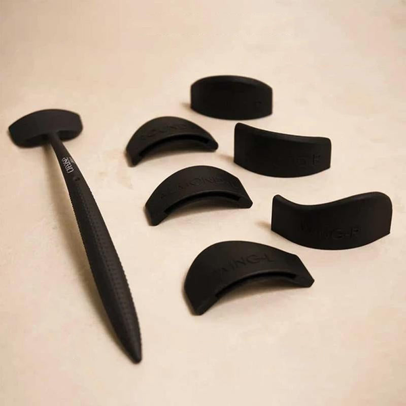 6-in-1 silikoni luomivärityökalu naisille, mukana 6 erilaista pestävää lisäosaa, kätevä ja monipuolinen silmämeikkiin.