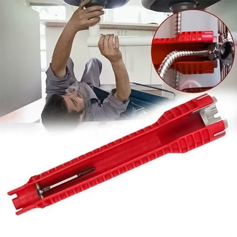 "8-in-1 vesiputkiavain, ergonominen monikäyttötyökalu vaikeasti tavoitettaviin paikkoihin, kestävä ja hyödyllinen allasremont