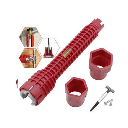 "8-in-1 vesiputkiavain, ergonominen monikäyttötyökalu vaikeasti tavoitettaviin paikkoihin, kestävä ja hyödyllinen allasremont