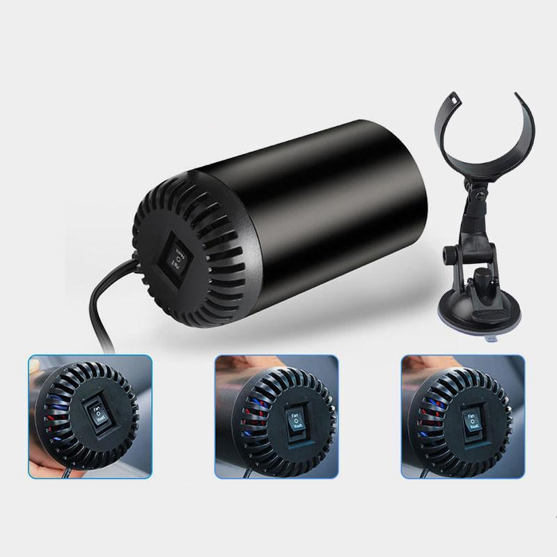 "Auton 12V sisätilan lämmitin kompakti koko, sopii huurteenpoistoon ja lämmitykseen, musta muotoilu"