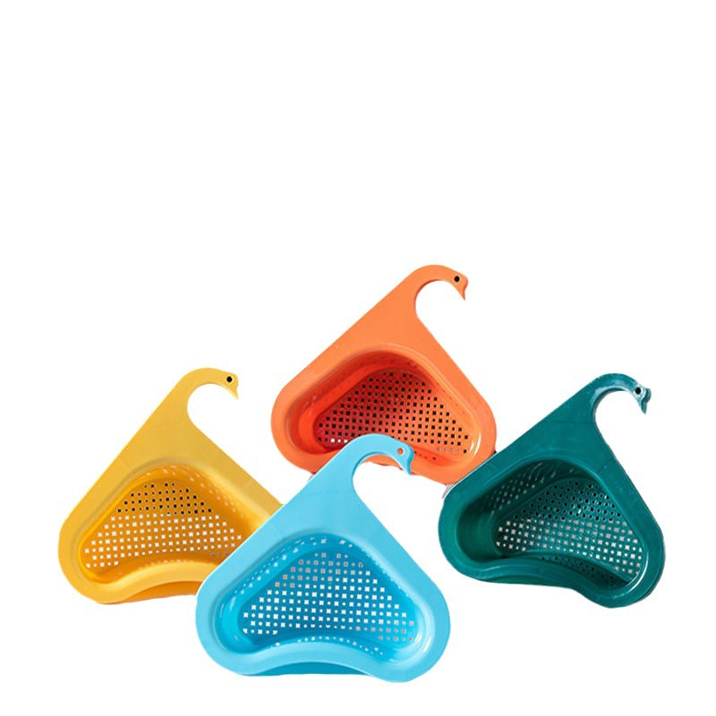 "Joutsenen muotoinen tiskialtaan tyhjennyskori keittiöön, tyylikäs ja tilaa säästävä kolmio, saatavana useissa väreissä."