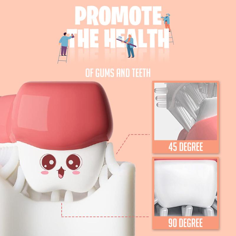 "Lasten U-muotoinen sähköhammasharja, sarjakuvateemalla, värikäs, söpö kuviointi, pehmeä silikoniharja herkille hampaille."