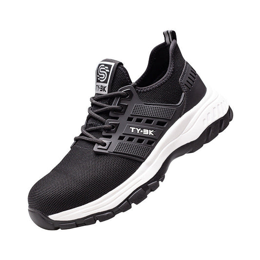 Miesten ergonomiset työ- ja turvakengät, mustat, liukumattomat pohjat, vahvistettu rakenne, mukavuus pitkäkestoiseen käyttöön