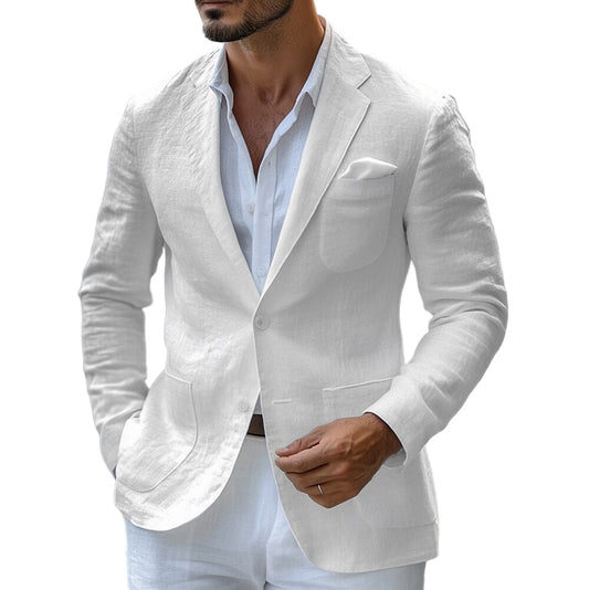 Miesten kevyt casual bleiseri, monivärinen, yksirivinen napitus, klassiset kauluskäänteet, sopii arkeen ja juhlaan.