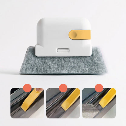 "Monikäyttöinen 2-in-1 urien puhdistustyökalu, harmaa ja oranssi, ergonominen muotoilu, täydellinen ikkunoille ja kaihtimille