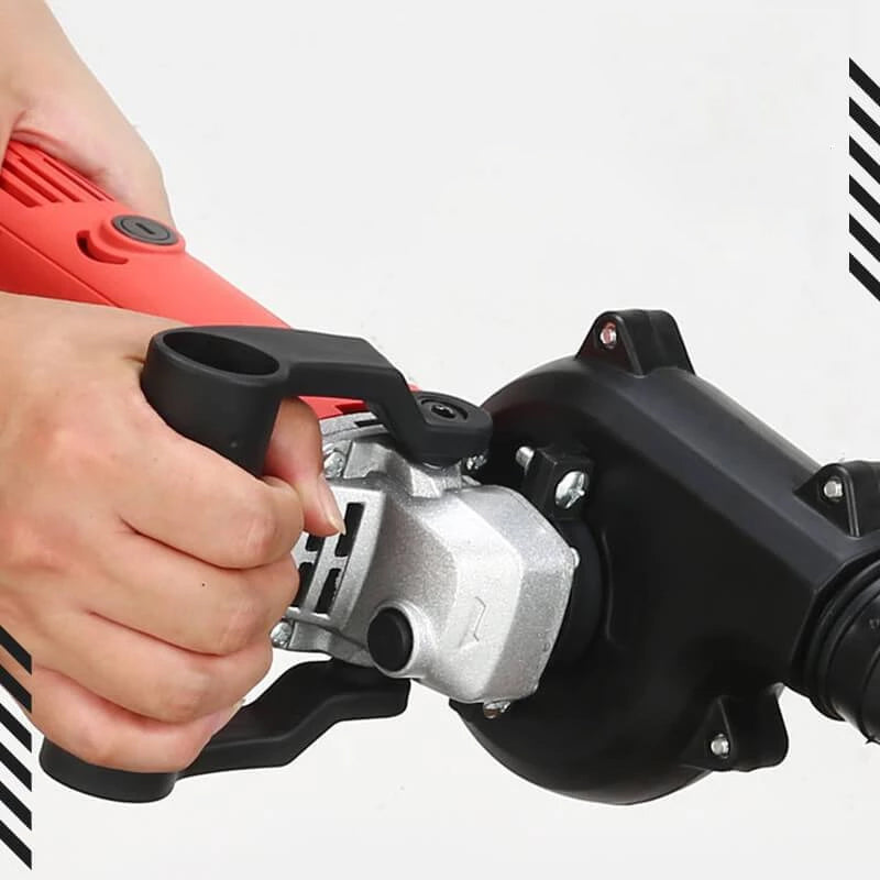 "Monikäyttöinen 2-in-1-imuri ja puhallin, helppo kiinnitys kulmahiomakoneeseen, ergonominen kahva ja paranneltu ilmaputki."