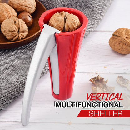 Monikäyttöinen alumiininen pähkinänkuorimalaite, ergonominen muotoilu, helppokäyttöinen keittiöväline, sopii eri pähkinöille.