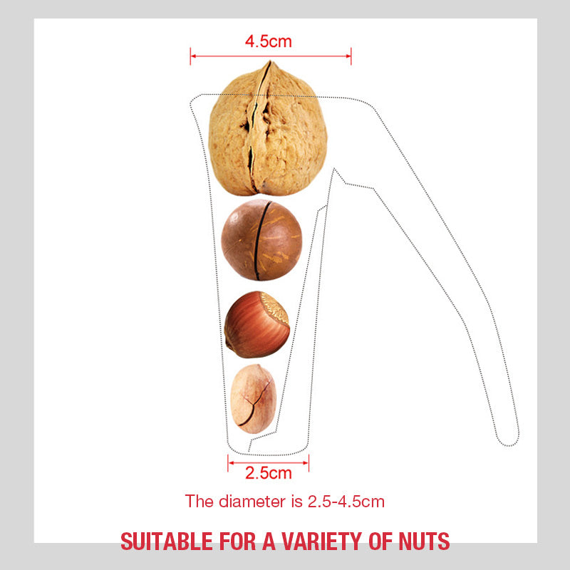 Monikäyttöinen alumiininen pähkinänkuorimalaite, ergonominen muotoilu, helppokäyttöinen keittiöväline, sopii eri pähkinöille.