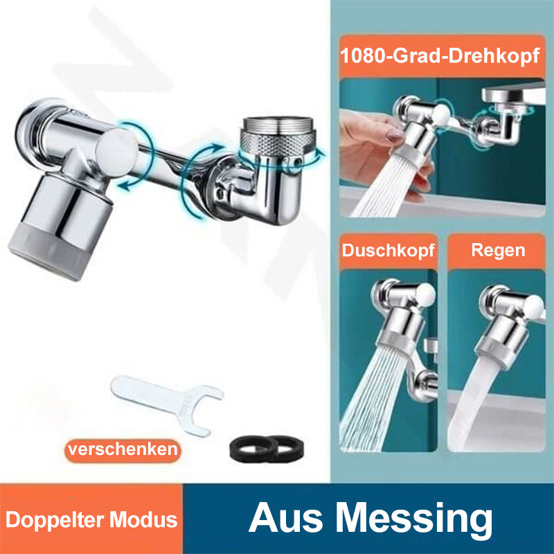 "Monitoiminen 1080° kääntyvä robottikäsi-hana, kuparia, hopeanvärinen; keittiö- ja kylpyhuonekäyttöön. Tyylikäs ja käytännöll