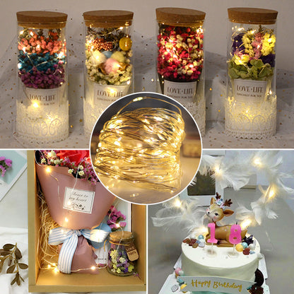 "Monivärinen säädettävä LED-valolanka kuparilanka, eri väreissä, sisä- ja ulkotilaan, koristevalo kodin sisustukseen."