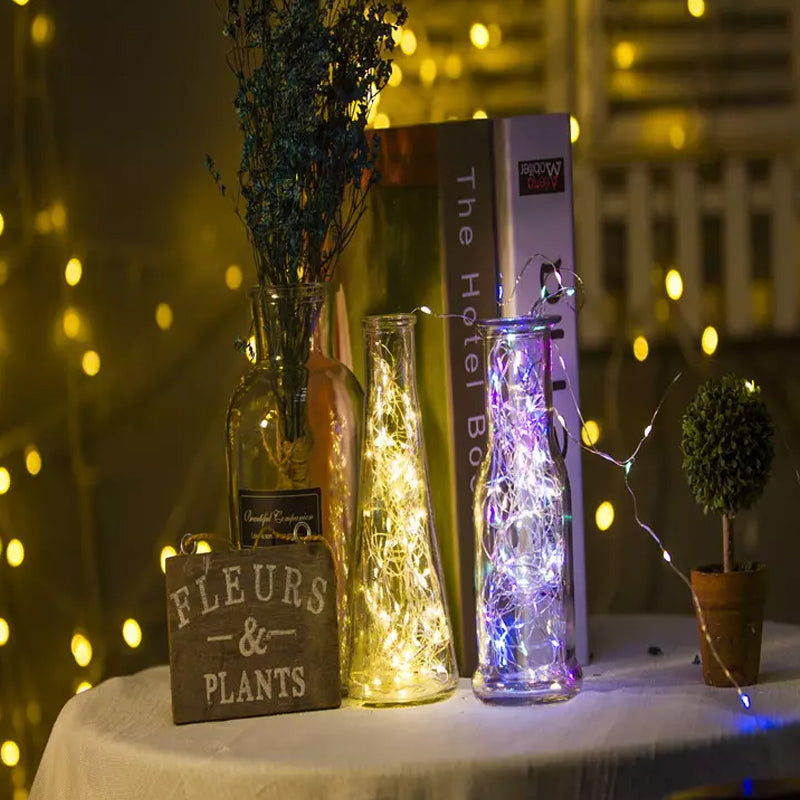 "Monivärinen säädettävä LED-valolanka kuparilanka, eri väreissä, sisä- ja ulkotilaan, koristevalo kodin sisustukseen."