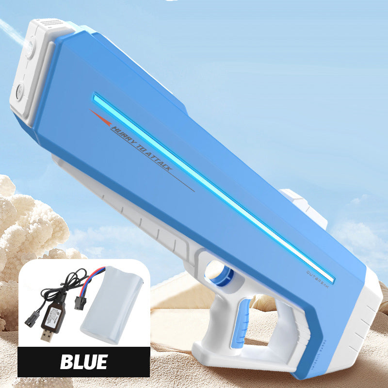 Monivärinen sähköinen vesiase 1000ml, kirkkaat valot, 12m kantama, harmaa, sininen, vaaleanpunainen, valkoinen.