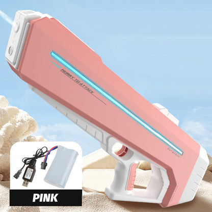 Monivärinen sähköinen vesiase 1000ml, kirkkaat valot, 12m kantama, harmaa, sininen, vaaleanpunainen, valkoinen.