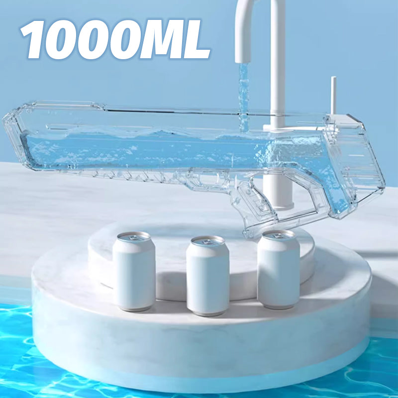 Monivärinen sähköinen vesiase 1000ml, kirkkaat valot, 12m kantama, harmaa, sininen, vaaleanpunainen, valkoinen.