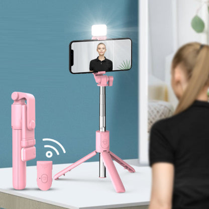 "Musta/valkoinen 6-in-1 langaton Bluetooth selfietikku tripod, kestävä ja kevyt muotoilu, monikäyttöinen valokuvaukseen."