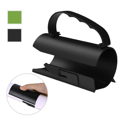 "Musta/vihreä käärepaperileikkuri lastentuotteille, liukuva rakenne, terävä terä sujuvaan ja tarkkaan lahjapakkaamiseen."