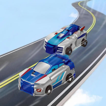 Muuntuva leluauto, joka muuttuu dinosaurukseksi tai yksisarviseksi, värikäs ja kestävä lasten lelu autoteemalla.