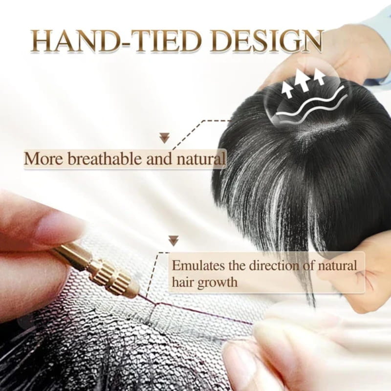 "Naisten luonnolliset hiuspeitteet, korkealaatuinen lämpökuitu, saumattomasti sulautuva, realistinen hiusratkaisu."