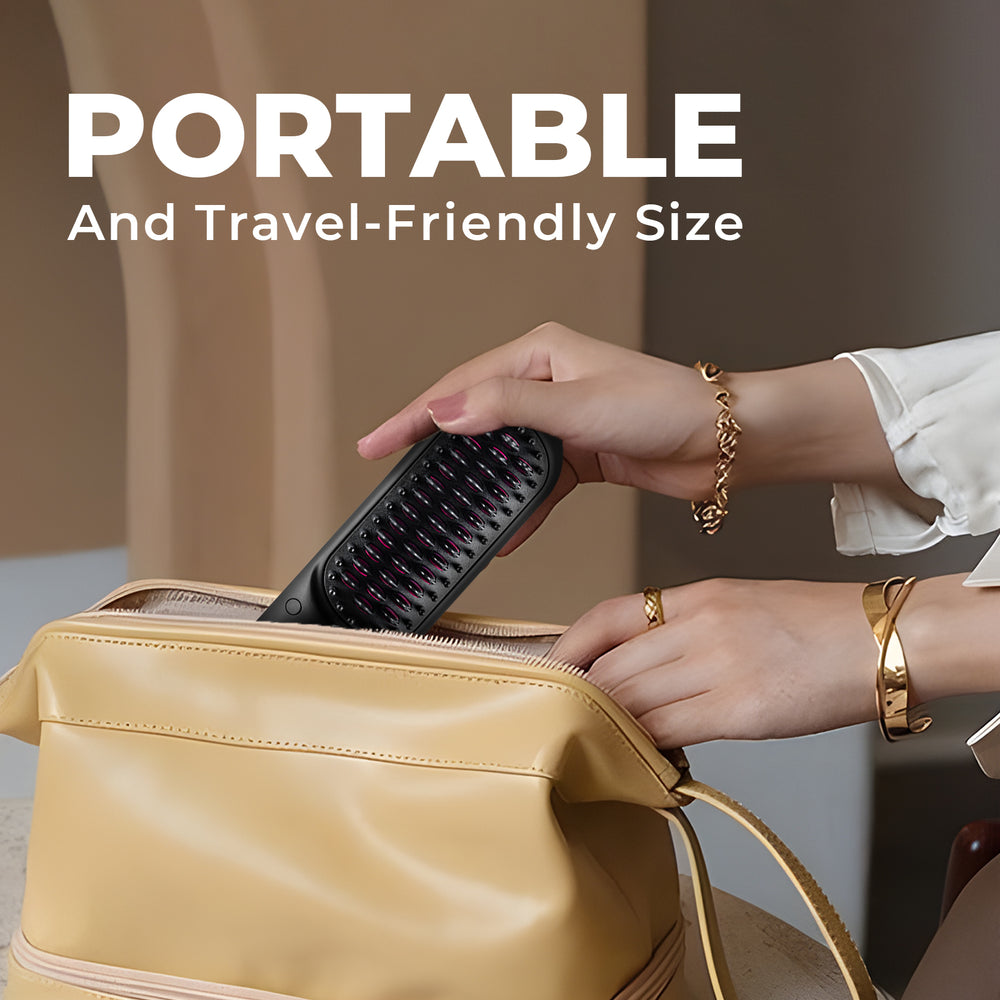 "Naisten violetti hiusten suoristusrauta kampa, sileät harjakset, 3D-muotoilu, tehokas hiustenmuotoilu kaikille hiustyypeille