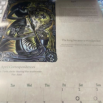 "Noitien Kalenteri 2023: Visuaalisesti upeasti kuvioitu seinäkalenteri, maagisin viisaus ja astrologiatiedot koko vuodeksi."