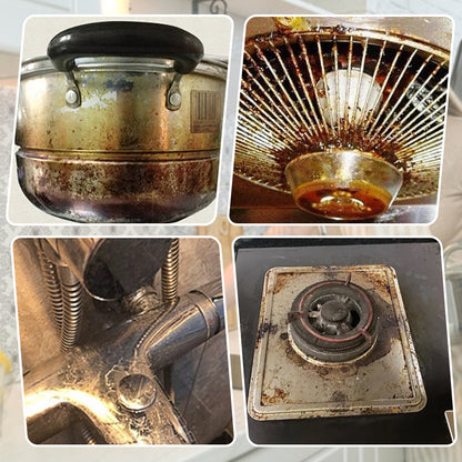 "Ruostumaton teräspasta 300g, puhdistussieni, kirkkaanvalkoinen purkki, kodin pintojen kiillotukseen, naarmuttamatta."