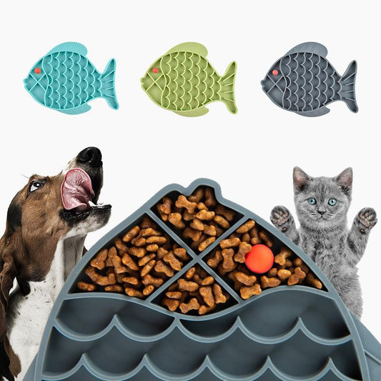 Silikageeli ahmimisenestäjä kissoille ja koirille, harmaa väri; kestävän ja hajuttoman tuotteen yksityiskohtainen muotoilu.