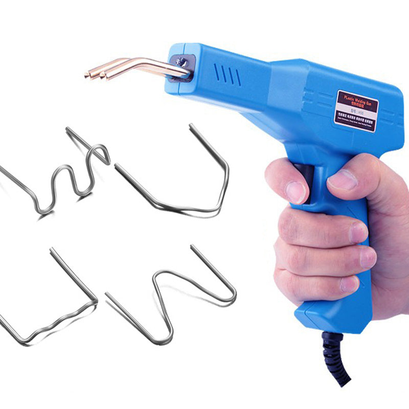 "Sininen halkeamankorjauskone muoville, ergonominen kumikahva, 285x190x45mm, ammattilaistason työkalu korjaustarpeisiin."