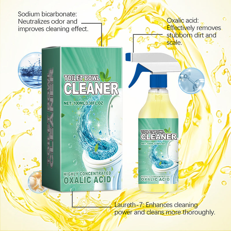 "Tehokas vessan raikastaja 100 ml, sininen neste pullossa, poistaa kalkkikertymät tehokkaasti ja jättää raikkaan tuoksun."