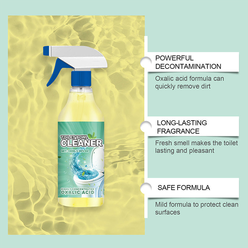 "Tehokas vessan raikastaja 100 ml, sininen neste pullossa, poistaa kalkkikertymät tehokkaasti ja jättää raikkaan tuoksun."