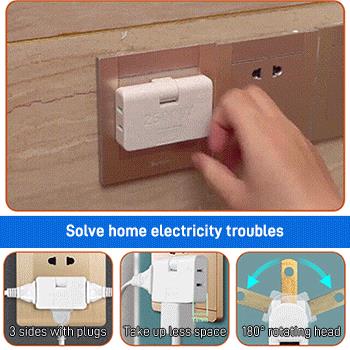 "Tilaa säästävä taittuva pistorasia, 180° kääntyvä, monipuoliset värivaihtoehdot, moderniin sisustukseen sopiva."