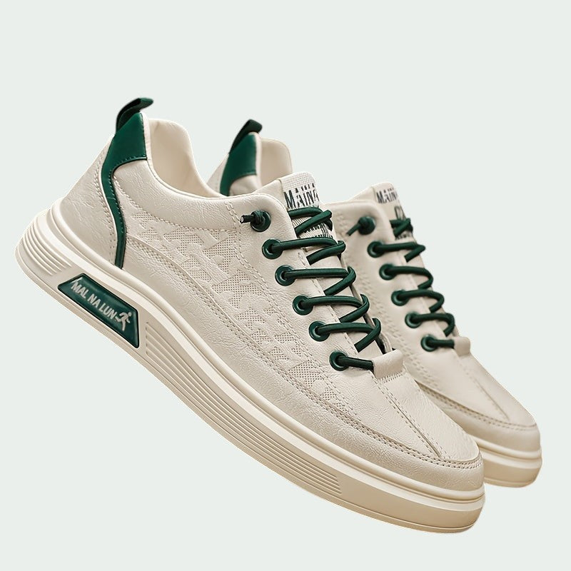 "Tyylikkäät miesten urheilukengät alhaalla leikkauksella, moderni muotoilu, beige vihreä väri, mukava ja kestävä PVC-pohja."
