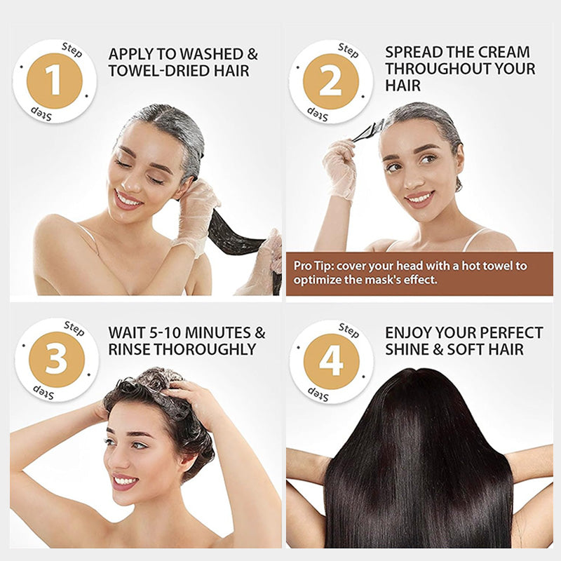 Ylellinen syväkosteuttava hiusnaamio kauniissa purkissa, sopii kaikille hiustyypeille, antaa kiiltoa ja elinvoimaa.