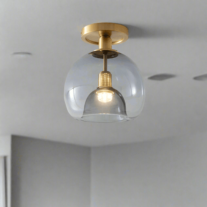 Verre Contemporain Gris Couloir Plafonnier